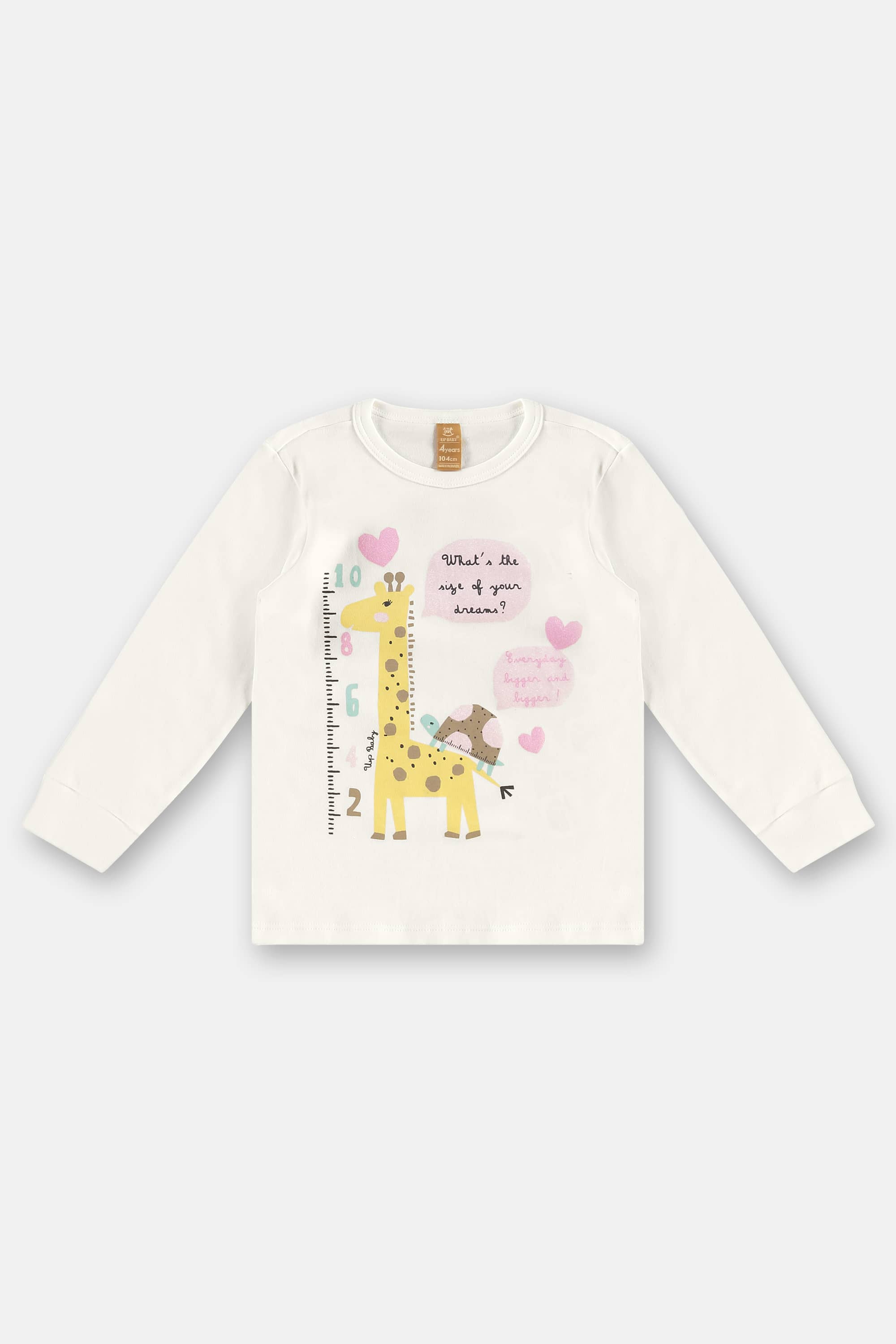 Pijama Infantil Feminino com 3 Peças em Suedine (Off White) Up Baby - Imagem 67
